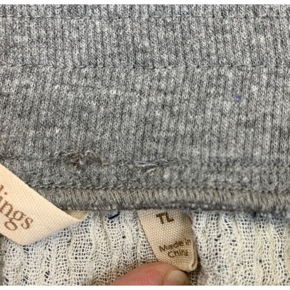 Soft Surroundings Pants Large Tall LT Gray Gauze Linen Pull On Pocket Beach BOHO - Picture 3 of 12